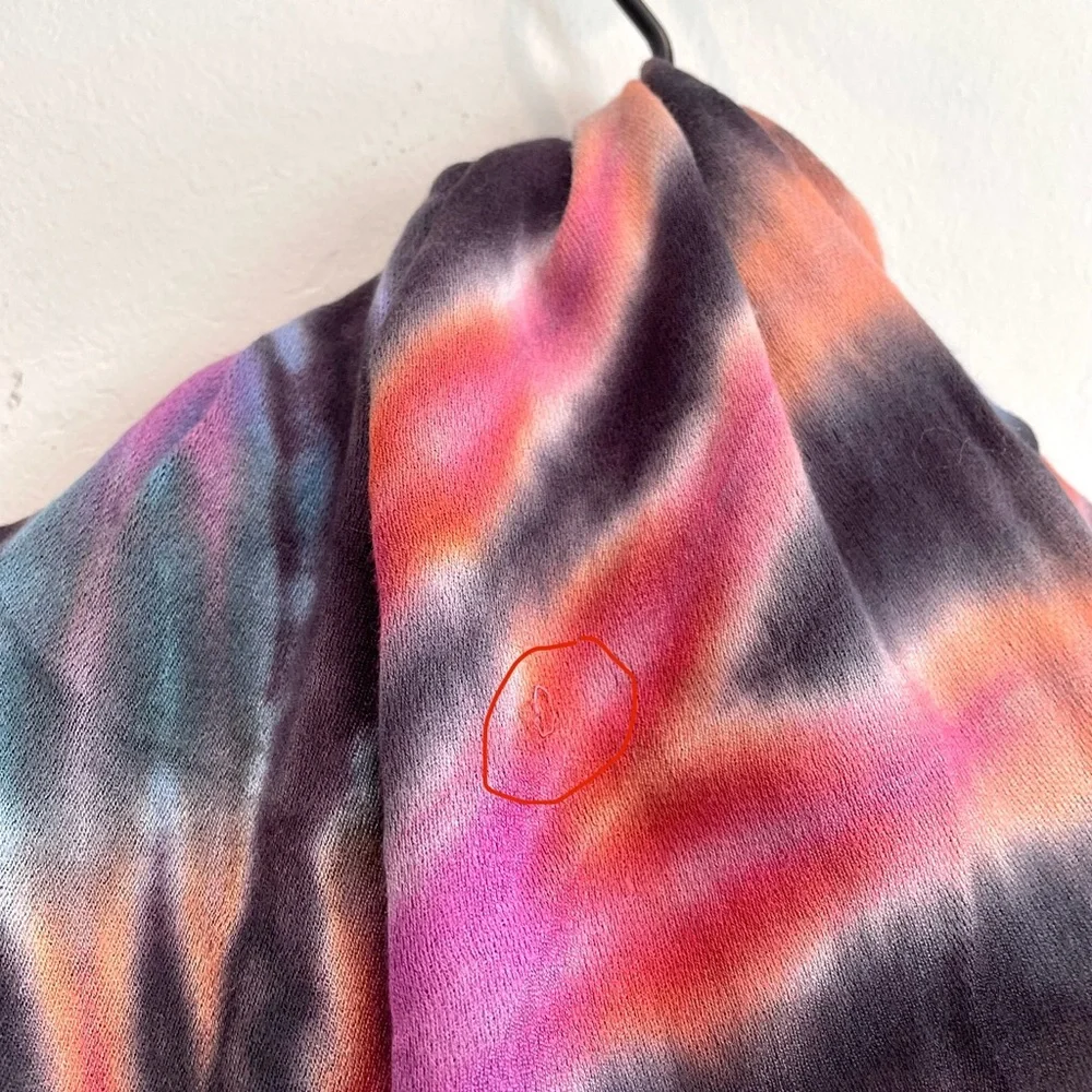 Brightly Twisted Tie Dye Twist Fringe Hem Scarf